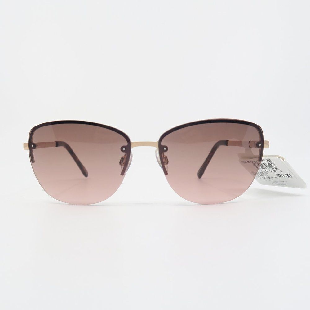 Ophelia Roe SR1220 38292 New Gold/Brown Rimless Women's Sunglasses